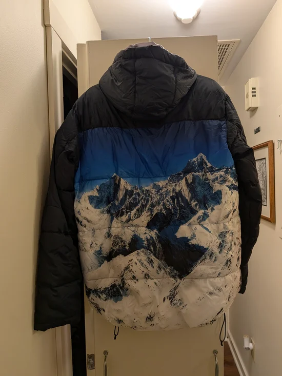 Hawke & Co Black, Blue & White Mountain-Print Insulated Puffer Jacket - Picture 9 of 9